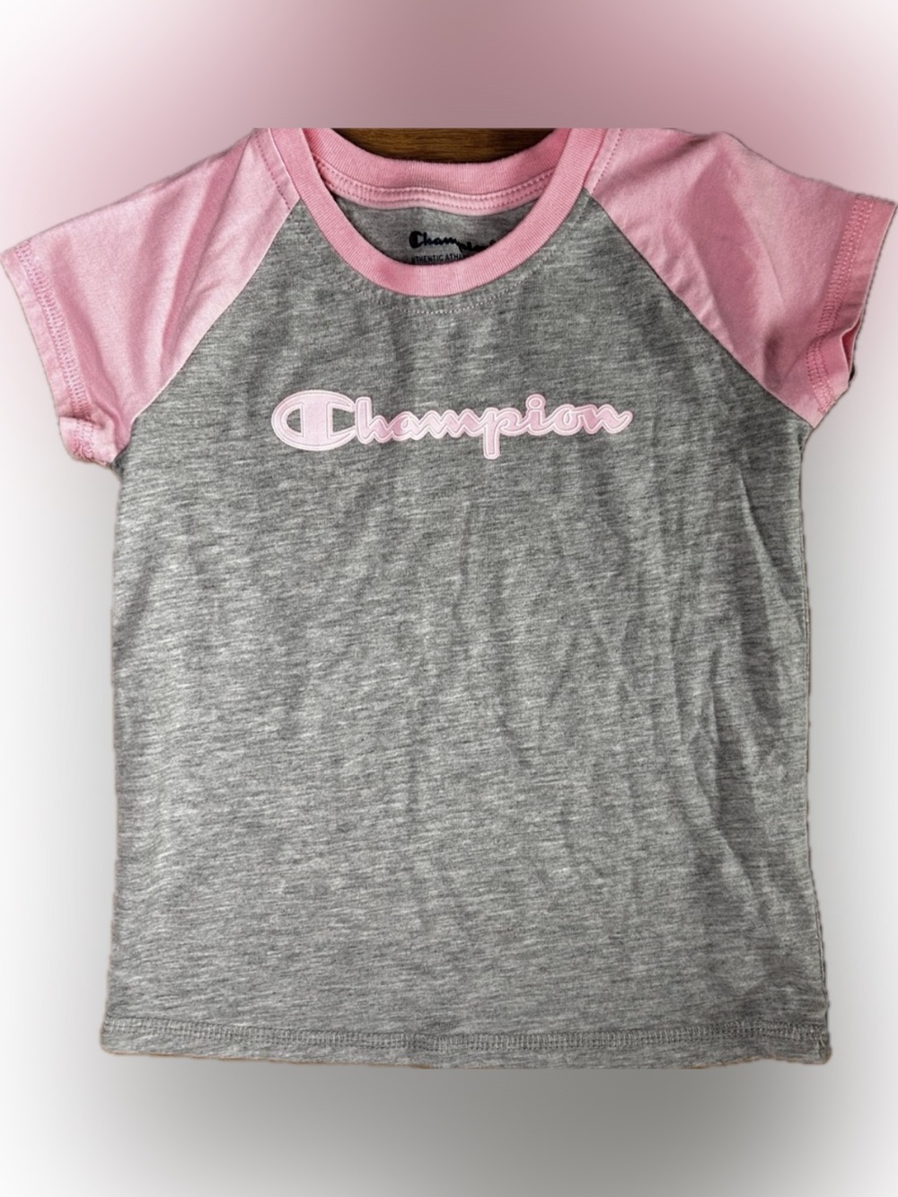 Champion Kids Pink and Gray Short Sleeve Tee